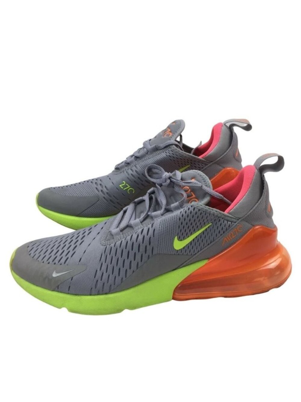 Nike Air Max 270 Mens Shoes Gray Green Orange AH8050-012 Size 9 With Box